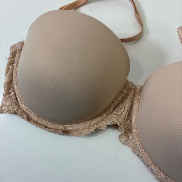 PINK Strapless Push Up Bralette Beige 34C Coquette Clean Girl - Picture 3 of 7